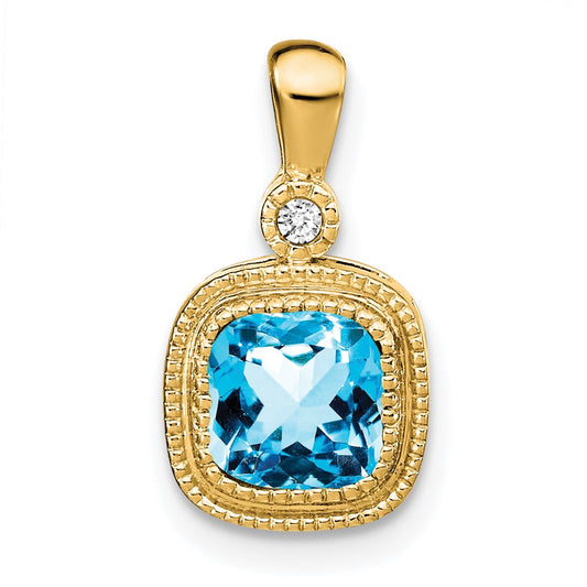 Cushion Gemstone & Diamond Pendants