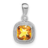 Cushion Gemstone & Diamond Pendants