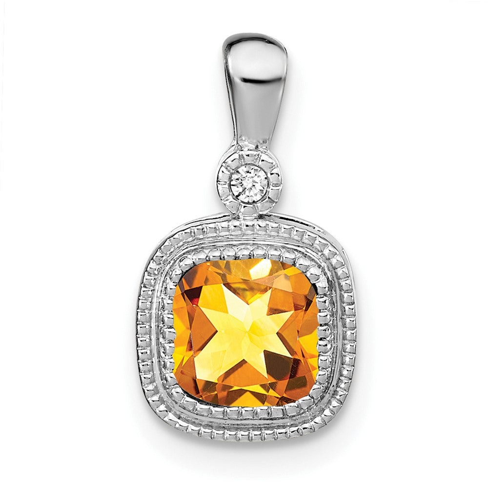 Cushion Gemstone & Diamond Pendants