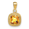 Cushion Gemstone & Diamond Pendants