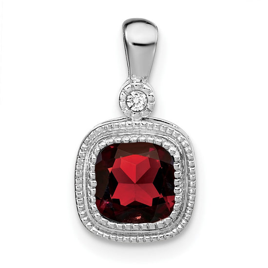 Cushion Gemstone & Diamond Pendants