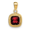 Cushion Gemstone & Diamond Pendants