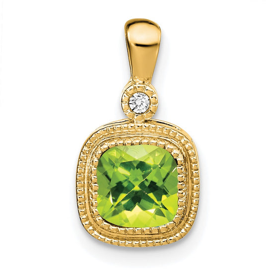 Cushion Gemstone & Diamond Pendants
