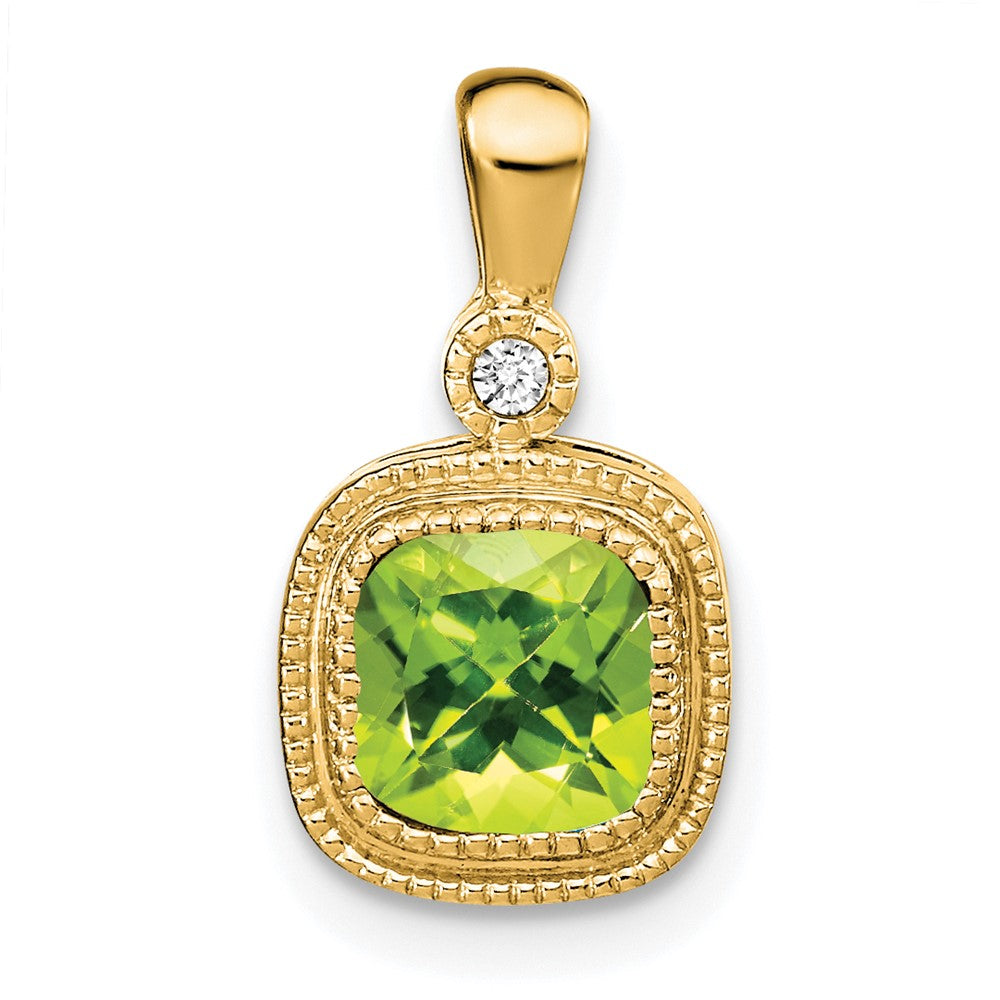 Cushion Gemstone & Diamond Pendants