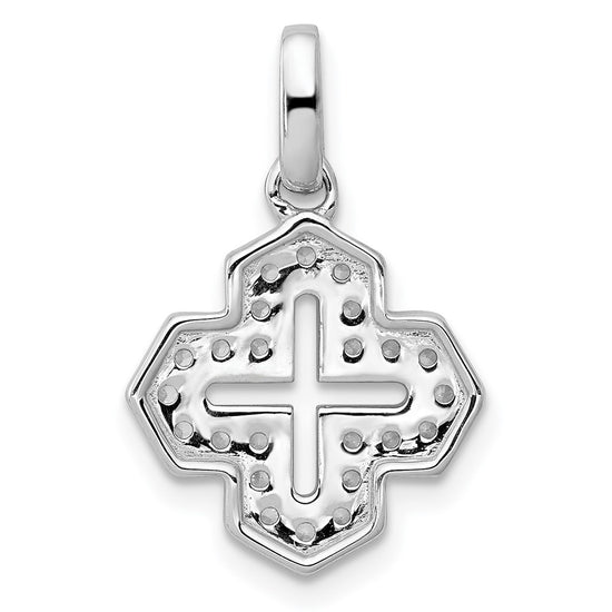 14k White Gold 1/4 carat Diamond Fancy Cross Pendant