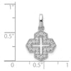 14k White Gold 1/4 carat Diamond Fancy Cross Pendant