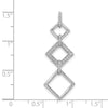 14k White Gold 1/6 carat Diamond Fancy Three Square Dangle Pendant