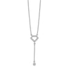 14k White Gold 1/4 carat Lab Grown Diamond VS/SI+ G+ Complete 18 inch Fashion Geometric Diamond Shape Dangle Necklace