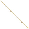 14k Complete 5/8 carat Diamond 3-Stone Cluster 4-Station 7 inch Bracelet