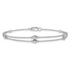14k White Gold Complete 1/4 carat Diamond Multi-Station Double Strand 7 inch Bracelet