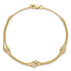 14k Complete 1/4 carat Diamond Multi-Station Double Strand 7 inch Bracelet