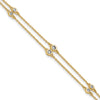 14k Complete 1/4 carat Diamond Multi-Station Double Strand 7 inch Bracelet