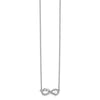 14k White Gold 1/10 carat Diamond Infinity with Pawprint and Heart 18 inch Necklace
