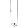 14k White Gold 1/20 carat Black Diamond Elephant 18 inch Necklace