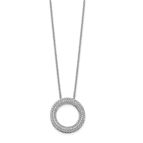 14k White Gold 5/8 carat Diamond Circle 18 inch Necklace
