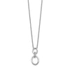 14k White Gold 1/20 carat Diamond Oval Pendant 18 inch Necklace
