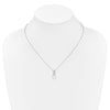 14k White Gold 1/20 carat Diamond Oval Pendant 18 inch Necklace