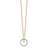 14k Two-tone 1/5 carat Diamond Circle Pendant 18 inch Necklace