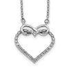 14k White Gold 1/4 carat Lab Grown Diamond VS/SI+ G+ Complete 18 inch Infinity Heart Necklace