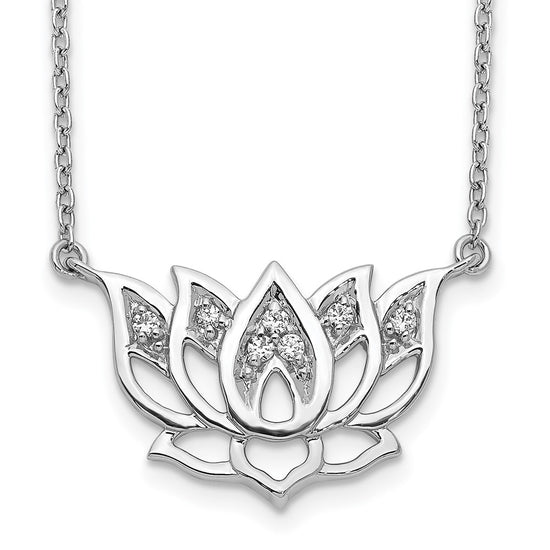 Diamond Lotus Flower Necklaces