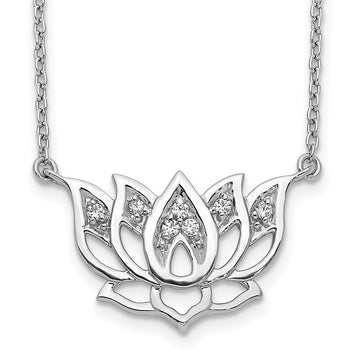 Diamond Lotus Flower Necklaces