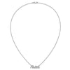 14k White Gold 1/4 carat Diamond FAITH Script 18 inch Necklace
