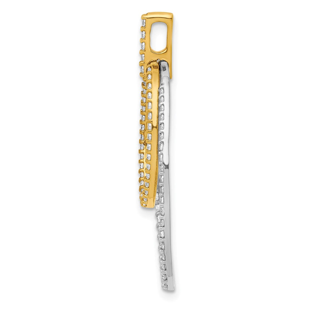 14k Two-tone 1/2 carat Diamond Double Oval Pendant