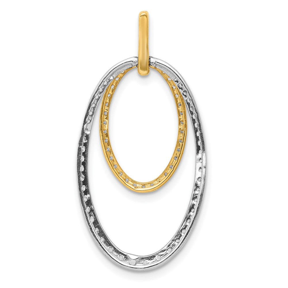 14k Two-tone 1/2 carat Diamond Double Oval Pendant