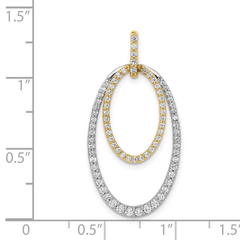 14k Two-tone 1/2 carat Diamond Double Oval Pendant