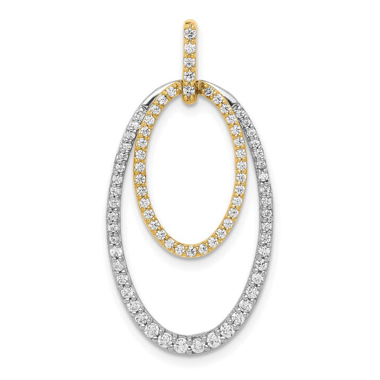 14k Two-tone 1/2 carat Diamond Double Oval Pendant