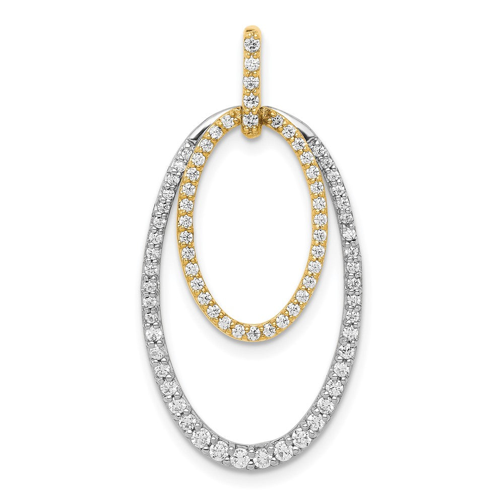 14k Two-tone 1/2 carat Diamond Double Oval Pendant