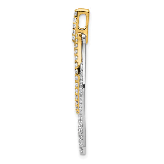 14k Two-tone Diamond Double Oval Pendants