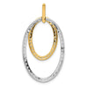 14k Two-tone 1 carat Diamond Double Oval Pendant