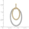 14k Two-tone Diamond Double Oval Pendants