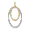 14k Two-tone Diamond Double Oval Pendants