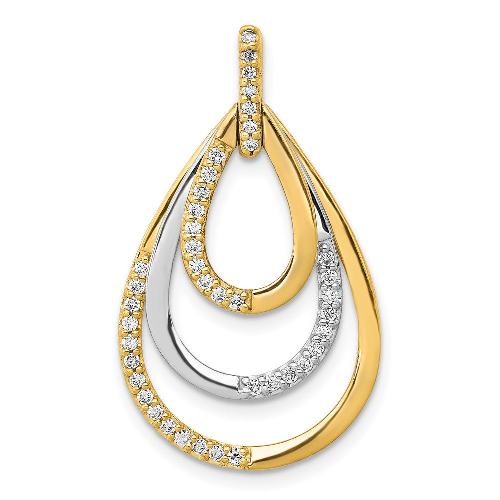 Diamond Triple Teardrop Pendants