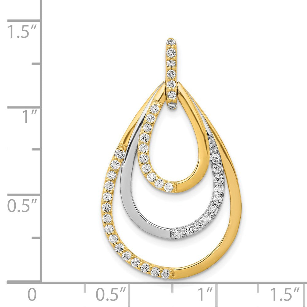 Diamond Triple Teardrop Pendants