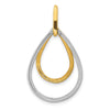 14k Two-tone Polished 1/4 carat Diamond Double Teardrop Pendant