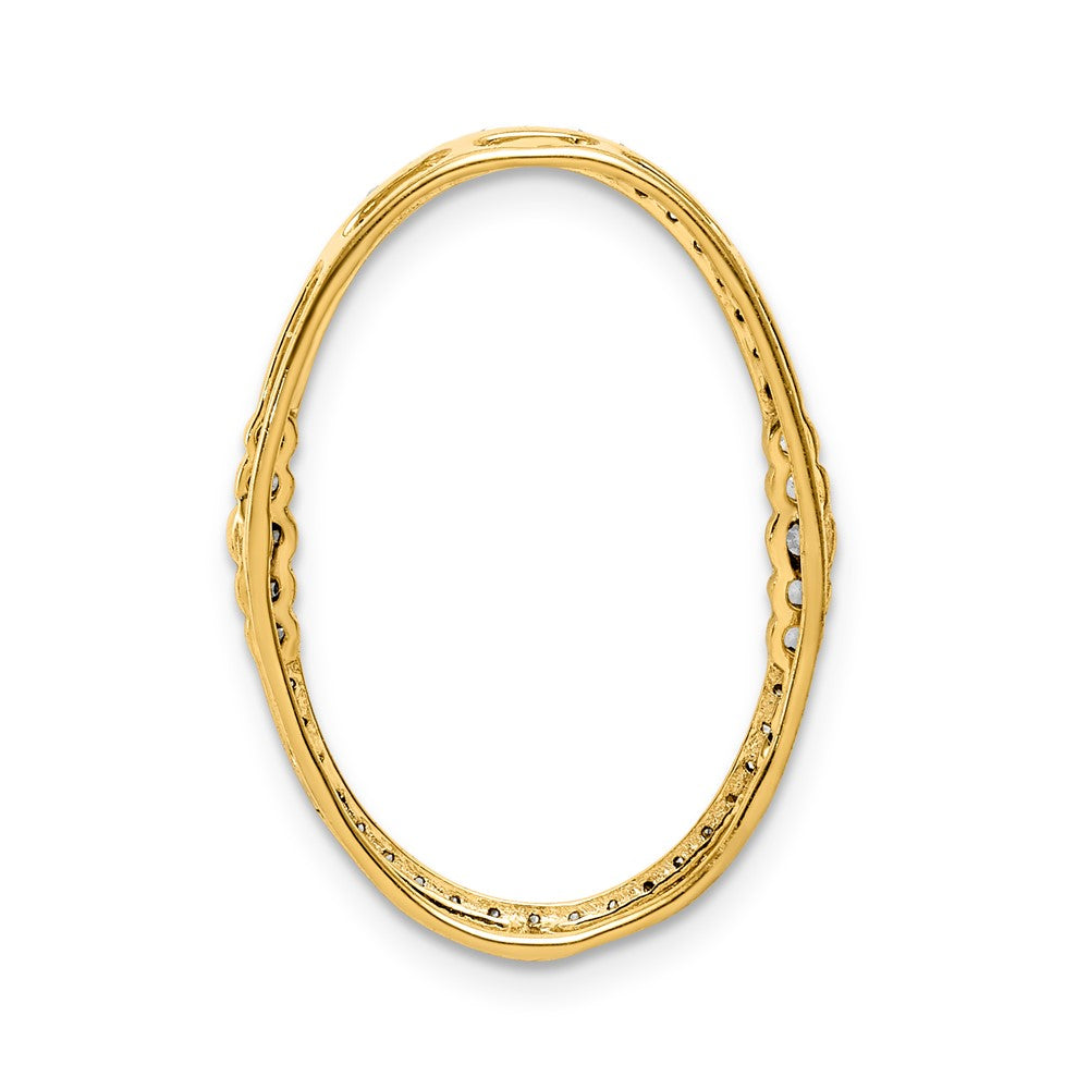 Diamond Oval Chain Slide Pendants