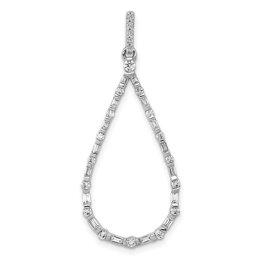 14k White Gold 1/2 carat Diamond Teardrop Pendant