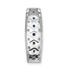 14k White Gold 1/5 carat Diamond and .31 Graduated Sapphire Fancy Chain Slide