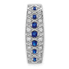 14k White Gold 1/5 carat Diamond and .31 Graduated Sapphire Fancy Chain Slide