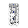 14k White Gold 1/5ct. Diamond and .17 Sapphire Fancy Chain Slide
