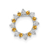 14k White Gold Diamond and .08 Citrine Fancy Circle Chain Slide