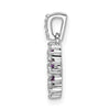 14k White Gold Diamond and .08 Amethyst Fancy Circle Pendant
