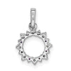 14k White Gold Diamond and .08 Amethyst Fancy Circle Pendant