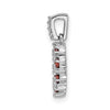 14k White Gold Diamond and .08 Garnet Fancy Circle Pendant