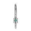 14k White Gold Graduated Diamond and Emerald Fancy Chain Slide