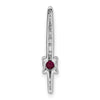 14k White Gold Graduated Diamond and .18 Ruby Fancy Chain Slide