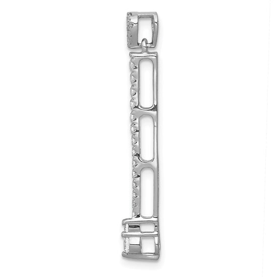14k White Gold 1/3 carat Diamond Fancy Dangle Chain Slide